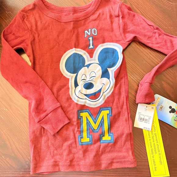 Disney Other - Disney Red Long Sleeve Mickey Mouse Graphic Tee